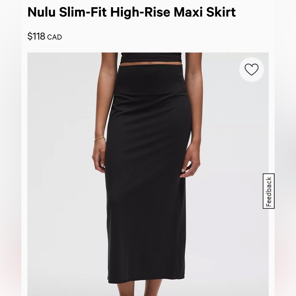 Lululemon Nulu Black Slim-Fit High-Rise Maxi Skirt